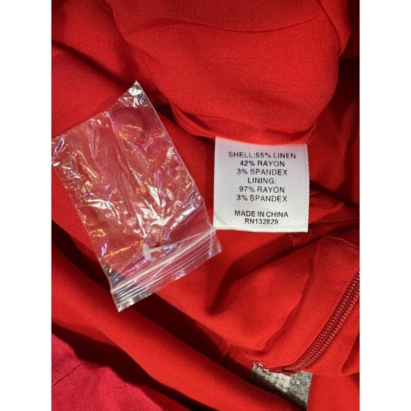 Revolve Majorelle Jumpsuit Womens XS Linen Blend‎ Wide Leg Cropped Summer Read - Picture 15 of 16